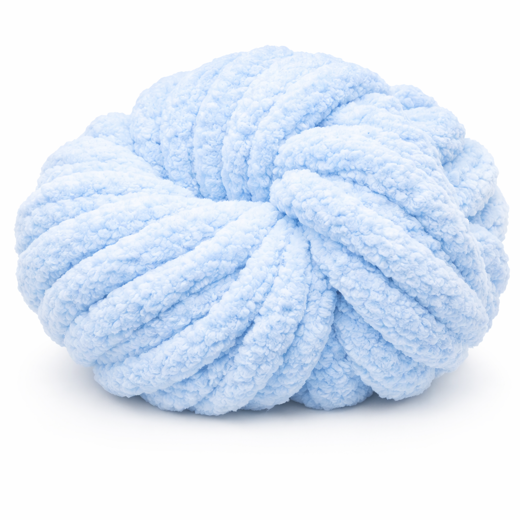 Baby Blue - Super Jumbo Chunky Chenille Yarn (#7 Jumbo)