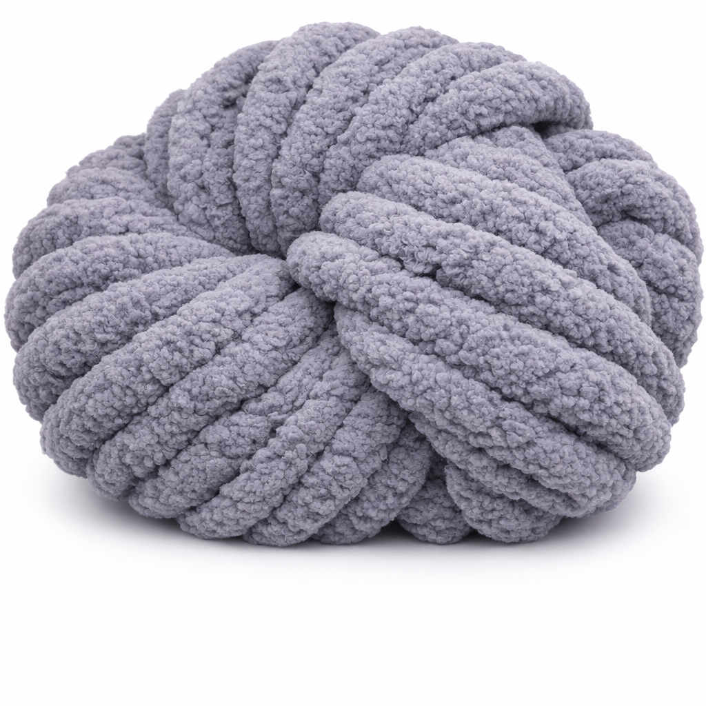 Grey - Super Jumbo Chunky Chenille Yarn (#7 Jumbo)