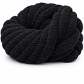 Jet Black - Super Jumbo Chunky Chenille Yarn (#7 Jumbo)