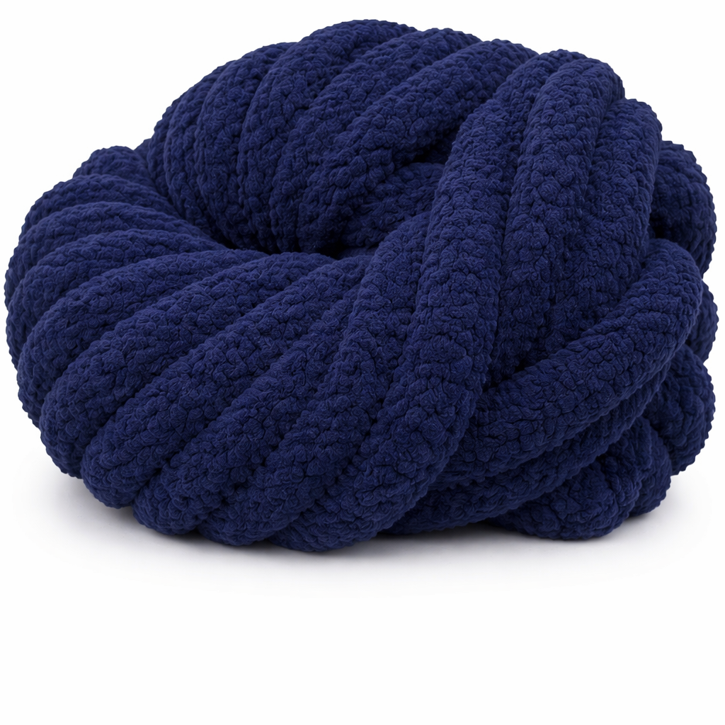 Navy Blue - Super Jumbo Chunky Chenille Yarn (#7 Jumbo)