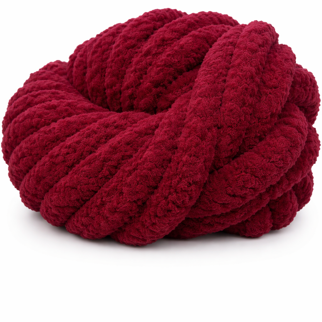 Deep Fuchsia - Super Jumbo Chunky Chenille Yarn (#7 Jumbo)