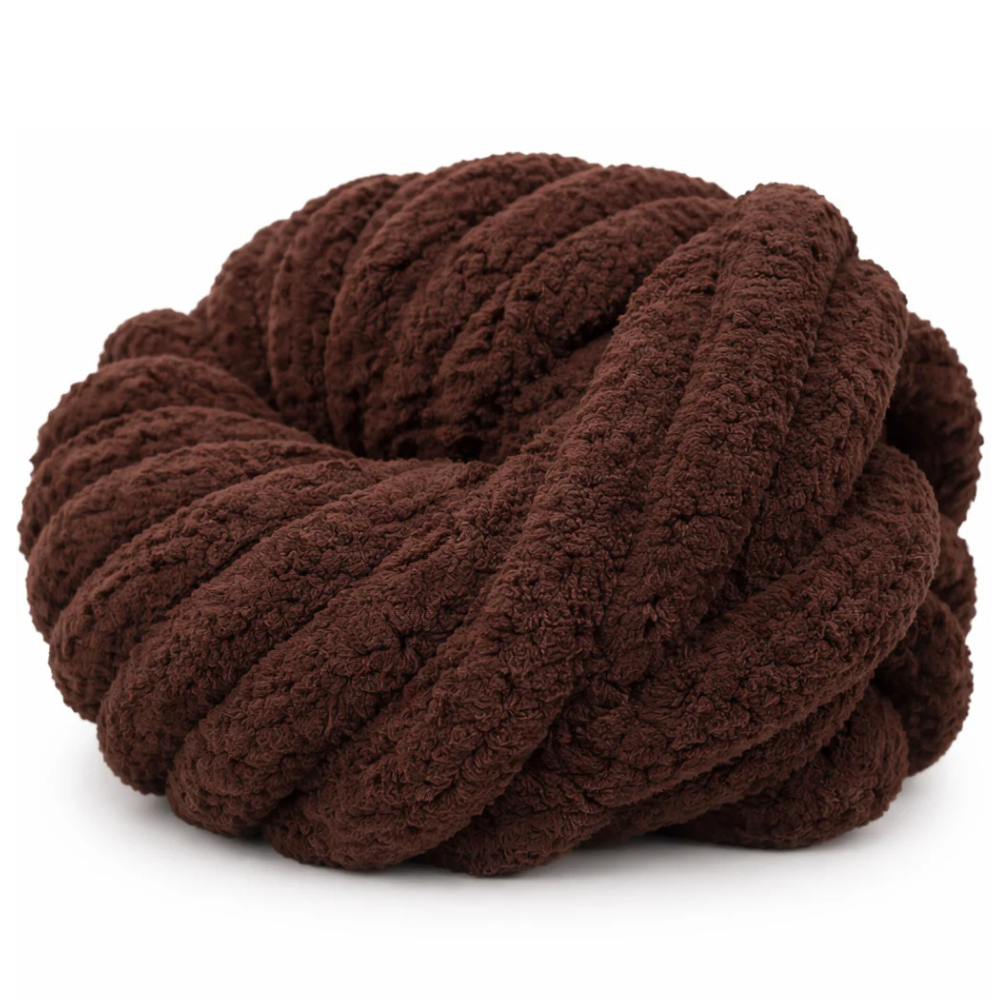 Mocha Brown - Super Jumbo Chunky Chenille Yarn (#7 Jumbo)
