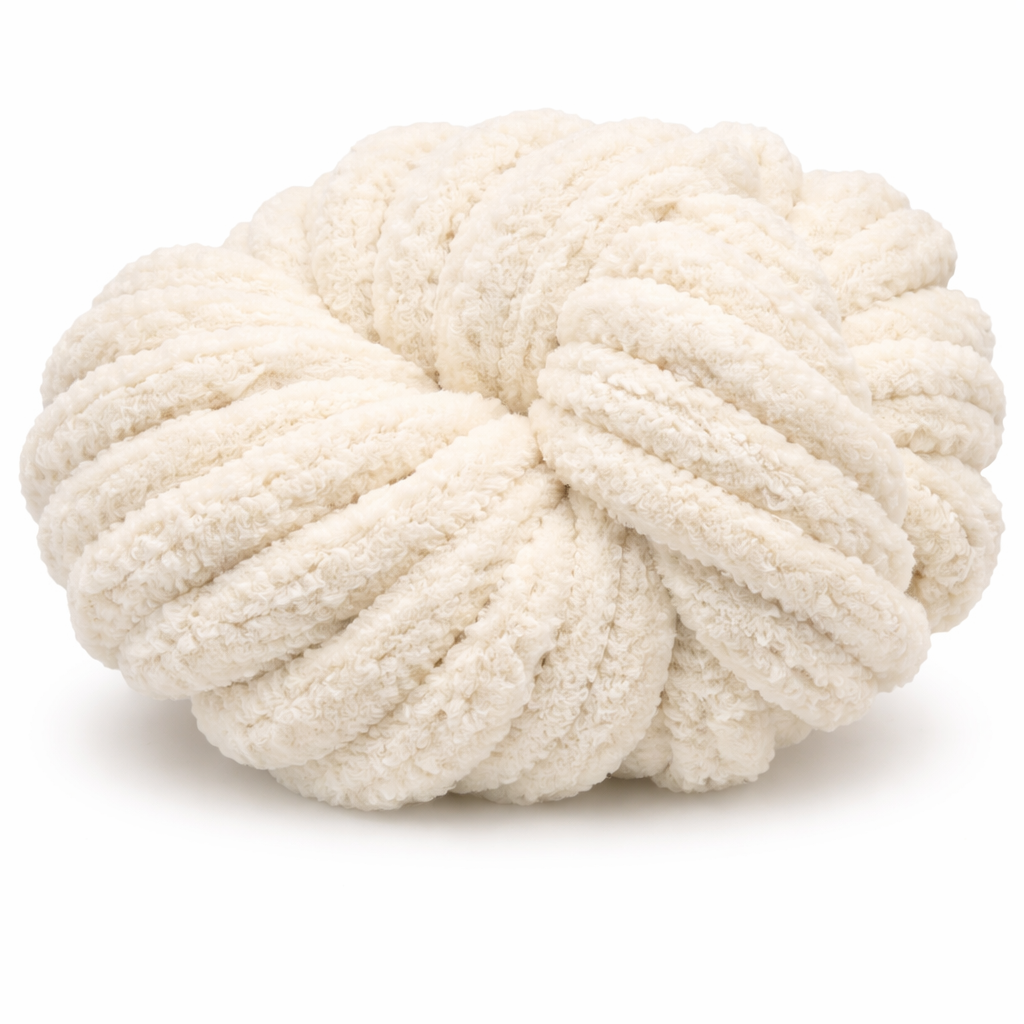 Vanilla Cream - Super Jumbo Chunky Chenille Yarn (#7 Jumbo)