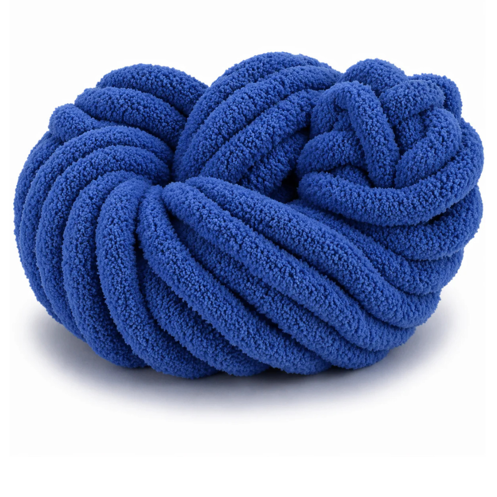Royal Blue - Super Jumbo Chunky Chenille Yarn (#7 Jumbo)
