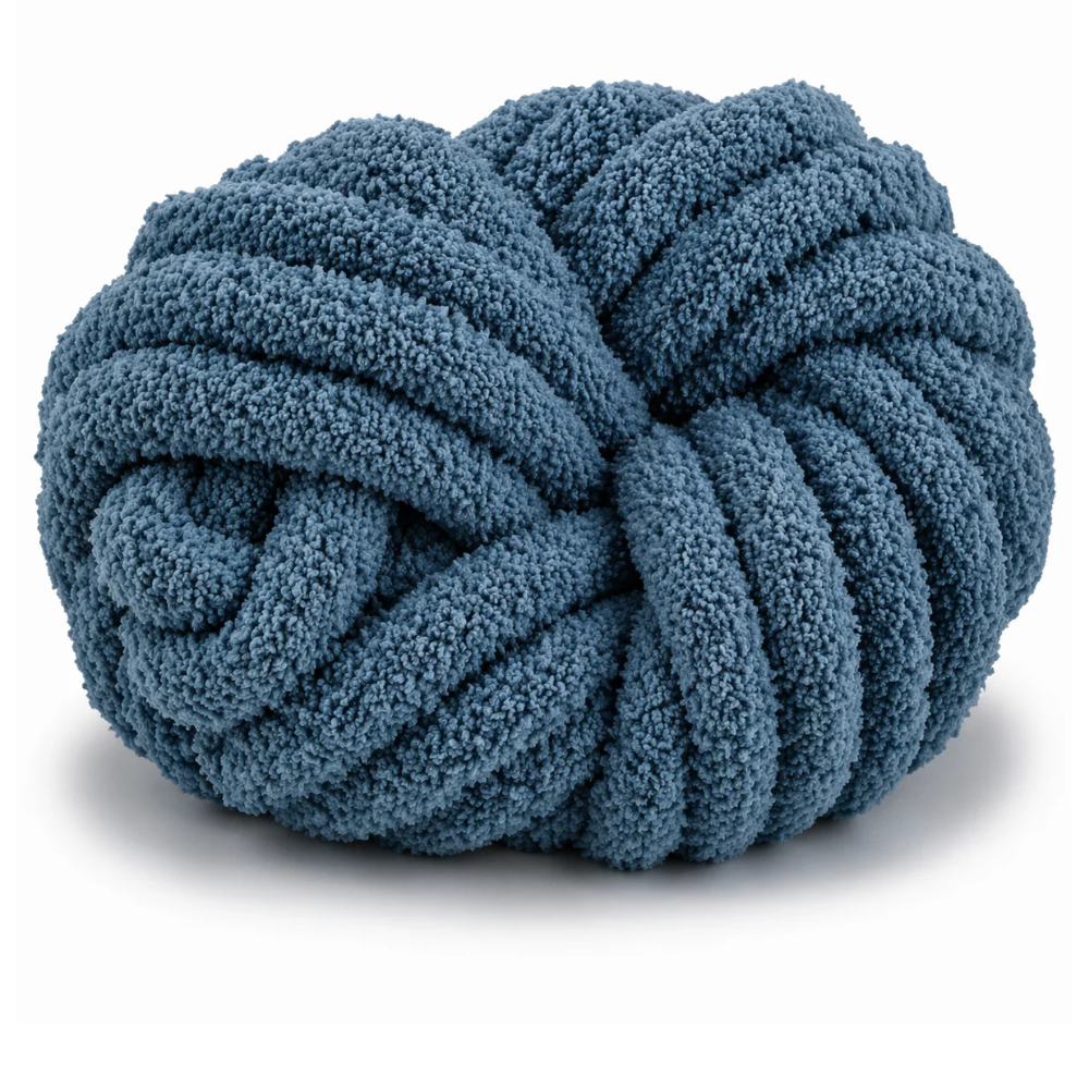 Vintage Blue - Super Jumbo Chunky Chenille Yarn (#7 Jumbo)