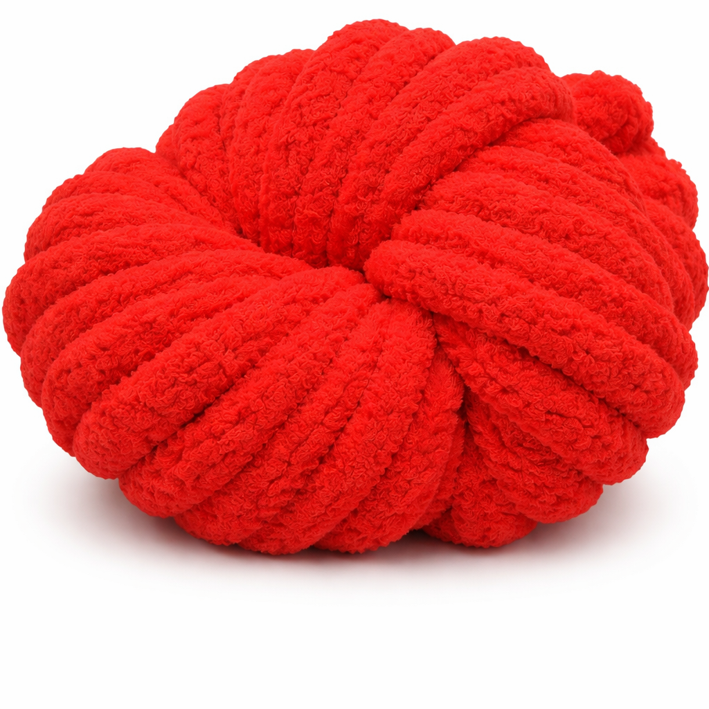 Rose Red - Super Jumbo Chunky Chenille Yarn (#7 Jumbo)