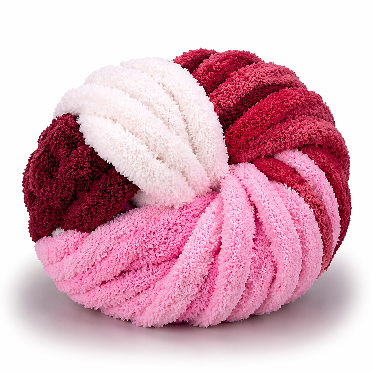 Strawberry Cream - Variegated Chunky Chenille Yarn (#7 Jumbo)