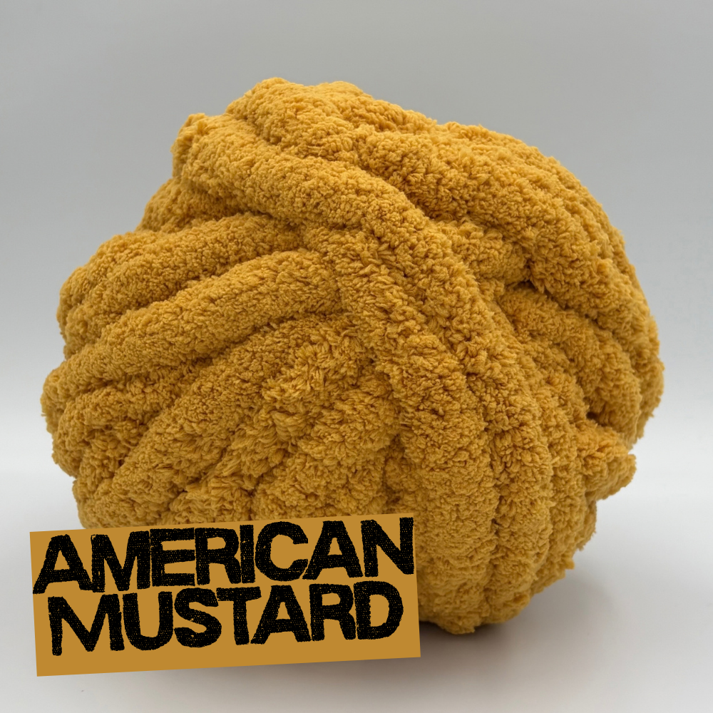 American Mustard - #7 Super Chunky Chenille Yarn - 8.8oz / 28-29 Yards