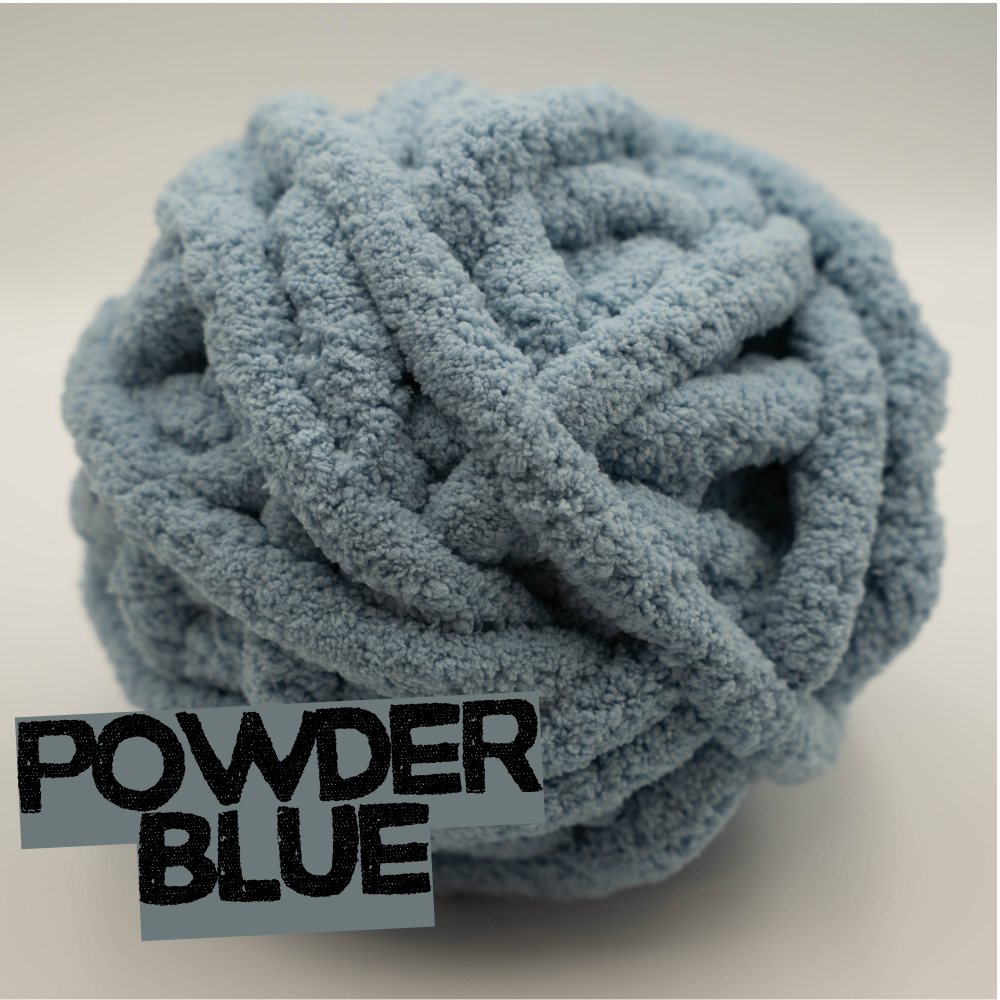 Powder Blue  - #7 Super Chunky Chenille Yarn - 8.8oz / 28-29 Yards