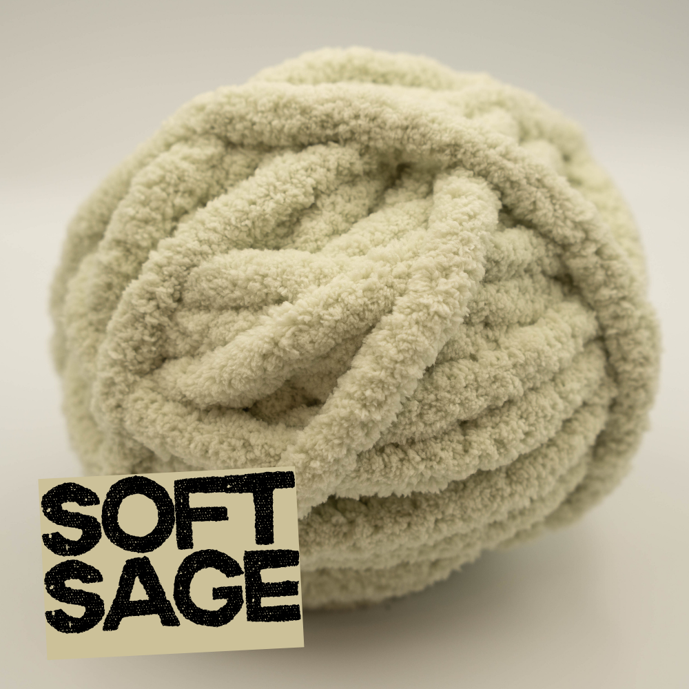 Soft Sage  - #7 Super Chunky Chenille Yarn - 8.8oz / 28-29 Yards