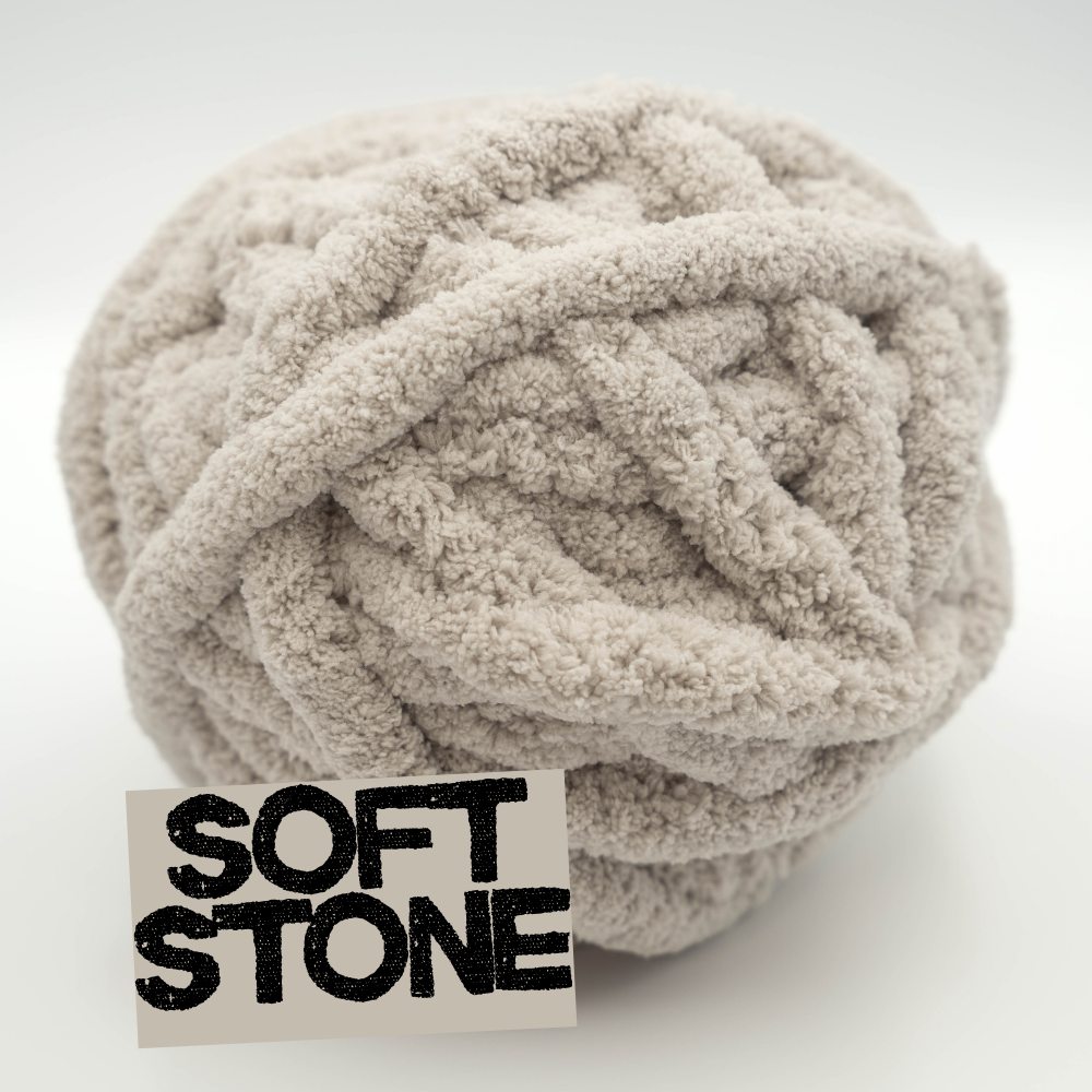 Soft Stone  - #7 Super Chunky Chenille Yarn - 8.8oz / 28-29 Yards