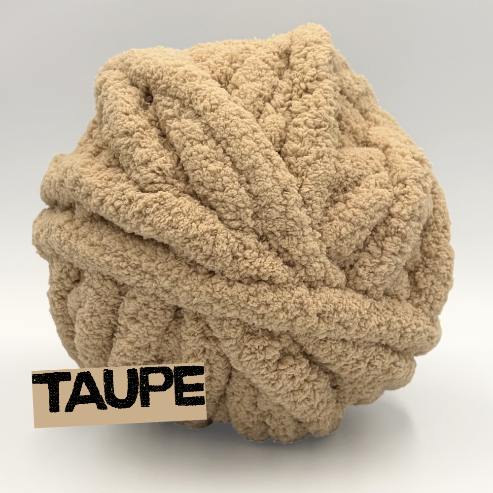 Taupe - #7 Super Chunky Chenille Yarn - 8.8oz / 28-29 Yards